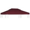 vidaXL Copertura Superiore per Gazebo a 2 Strati 310g/m&sup2; 4x3m Bordeaux