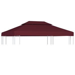 vidaXL Copertura Superiore per Gazebo a 2 Strati 310g/m&sup2; 4x3m Bordeaux