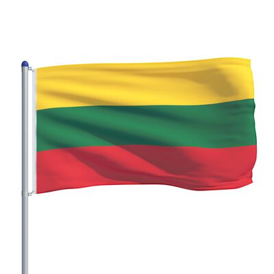 vidaXL Bandiera della Lituania con Pennone in Alluminio 6 m