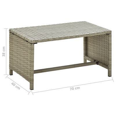 vidaXL Tavolino da Salotto Beige 70x40x38 cm in Polyrattan