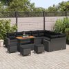 vidaXL Set Divano da Giardino 13 pcs Nero polyrattan