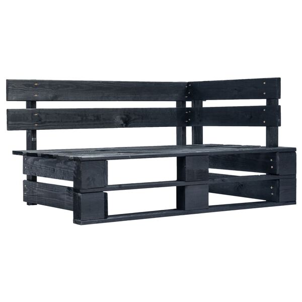 vidaXL Set Divani in Pallet con Cuscini 4 pz in Pino Impregnato Nero