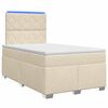vidaXL Letto box spring con materasso Crema 120 x 190 cm Tessuto
