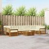 vidaXL Set di divani da esterno con cuscino 8 pcs Naturale e Crema