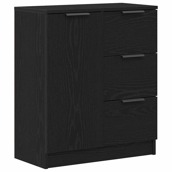 vidaXL Credenza Rovere Nero 60 x 30 x 70 cm Legno multistrato