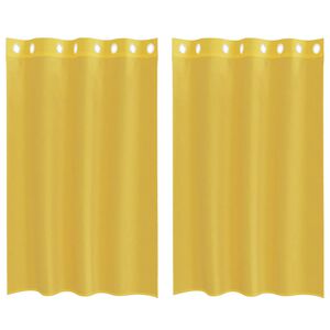 vidaXL Tende in Voile con Occhielli 2 pz Giallo