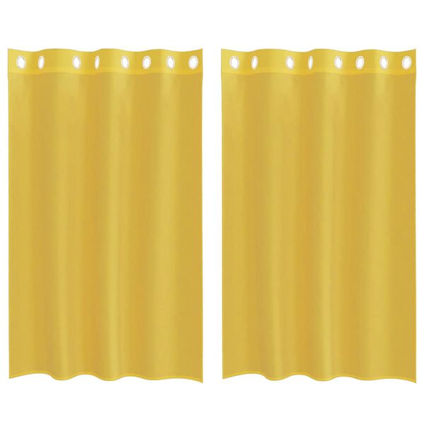 vidaXL Tende in Voile con Occhielli 2 pz Giallo