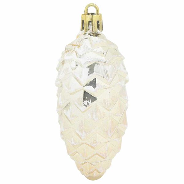 vidaXL Palla di pino di Natale 40 pcs Champagne Plastica