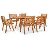 vidaXL Set da pranzo da giardino 7 pz 150x90 cm in legno massello di acacia