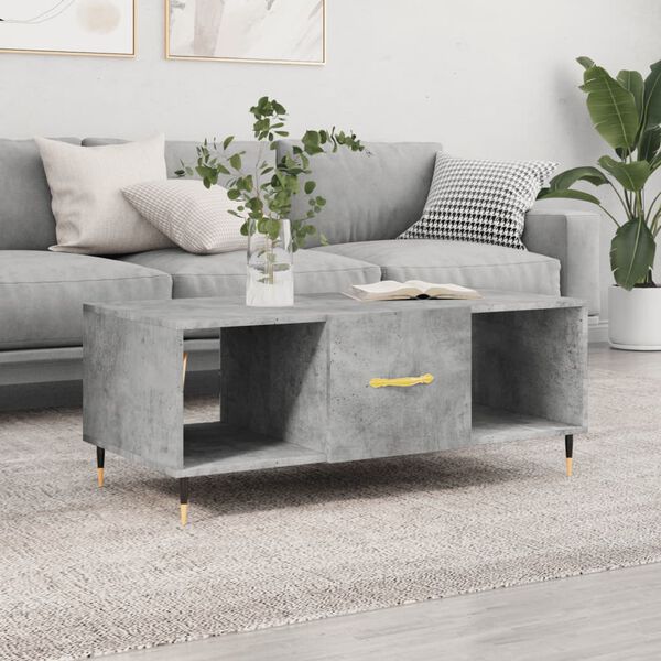vidaXL Tavolino Salotto Grigio Cemento 102x50x40 cm Legno Multistrato