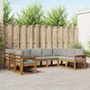 vidaXL Set di divani da esterno 9 pcs Grigio Naturale e Chiaro