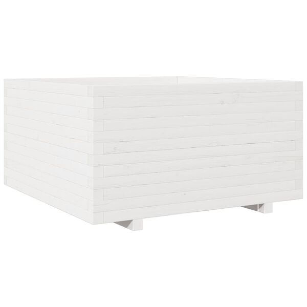 vidaXL Fioriera da Giardino Bianca 90x90x49,5cm Legno Massello di Pino