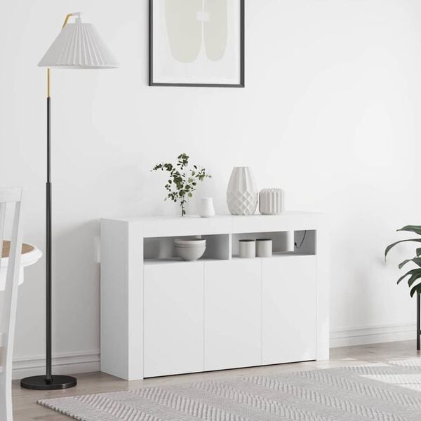 vidaXL Credenza Bianco 116 x 30 x 75 cm Legno multistrato