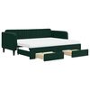 vidaXL Divano Letto Estraibile Cassetti Verde Scuro 90x200cm Velluto