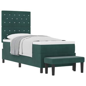 vidaXL Letto a molle con materasso Verde Scuro 80 x 200 cm Velluto