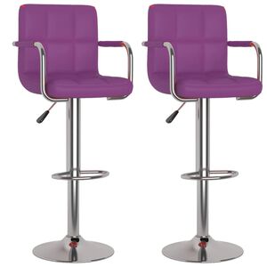 vidaXL Sgabelli da Bar 2 pz Viola in Similpelle