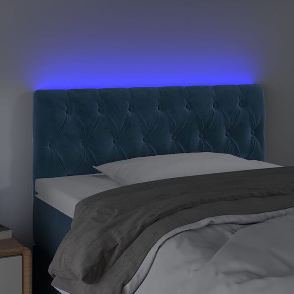 vidaXL Testiera a LED Blu Scuro 90x7x78/88 cm in Velluto