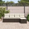 vidaXL Set Divano da Giardino con cuscino 5 pcs Marrone Poly Rattan