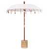 vidaXL Ombrello balinese con base Crema e Naturale 190 x 190 x 250 cm