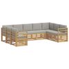 vidaXL Set di divani da esterno 9 pz Bianco e Grigio Chiaro Poliestere