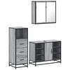 vidaXL Set Mobili da Bagno 3 pz Grigio Sonoma in Legno Multistrato