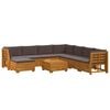 vidaXL Set di divani da esterno con cuscino 9 Pezzo Marrone
