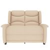 vidaXL Poltrona Massaggiante Reclinabile a 2 Posti Crema Tessuto