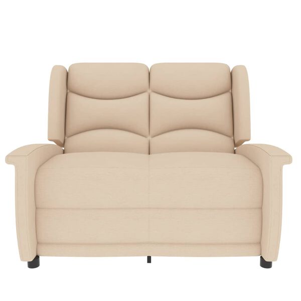 vidaXL Poltrona Massaggiante Reclinabile a 2 Posti Crema Tessuto