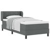 vidaXL Letto a molle con testiera Grigio scuro 100 x 200 cm Tessuto