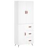 vidaXL Credenza Bianca 69,5x34x180 cm in Legno Multistrato
