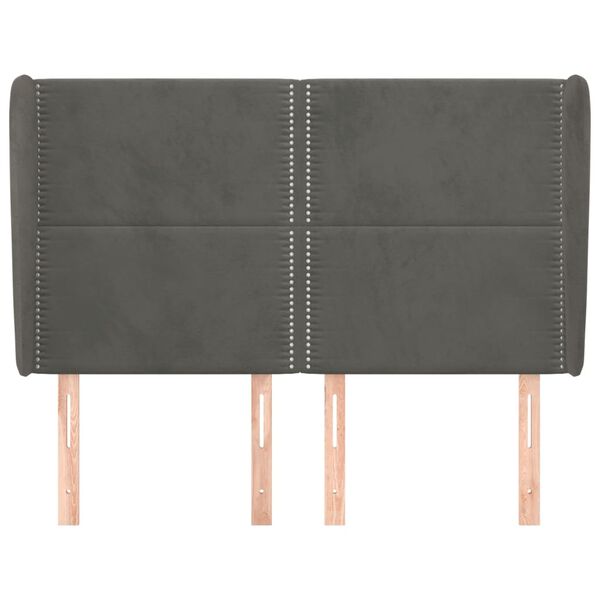 vidaXL Testiera ad Orecchio GrigioScuro 147x23x118/128cm in Velluto