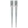 vidaXL Picchetti di Terra 2 pz Argento 8x8x76 cm in Acciaio Zincato