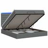 vidaXL Letto Ottomano con Materasso e LED Grigio Scuro 160 x 200 cm