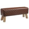 vidaXL panchina 110 x 30 x 45 cm Pelle Vera Marrone diamante