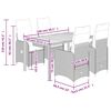 vidaXL Set Bistr&ograve; da Giardino 5 pz con Cuscini in Polyrattan Grigio
