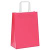 vidaXL Sacchetti di Carta 250 pz con Manici Rosa 21x11x28 cm