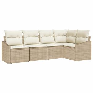 vidaXL Set di divani 5 pz Beige polyrattan