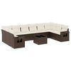 vidaXL Set Divani da Giardino 11 pz con Cuscini Polyrattan Marrone