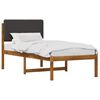 vidaXL Letto con Testiera Rivestita Naturale e Grigio Scuro