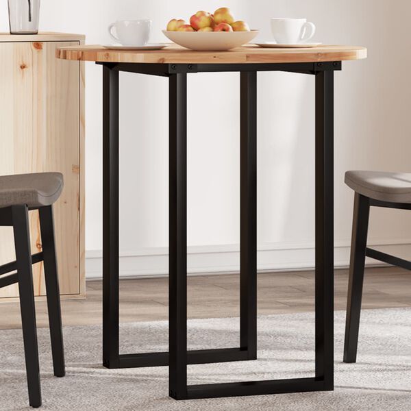Piano Tavolo Rotondo In Legno Mango Massello - 70x2,5 Cm, Sostituzione Per Tavoli, Design Rustico E Naturale - Foto 1