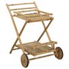 vidaXL Carrello da servizio con ruote Naturale 79 x 67,5 x 84 cm Bamb&ugrave;