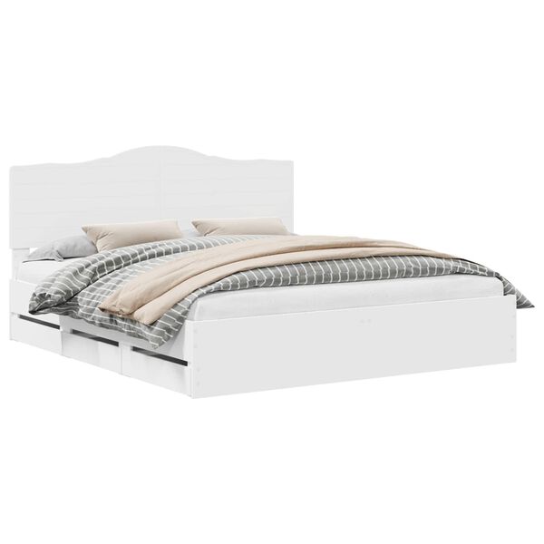 vidaXL Struttura del letto Bianco 200 x 200 cm Legno Ingegnerizzato