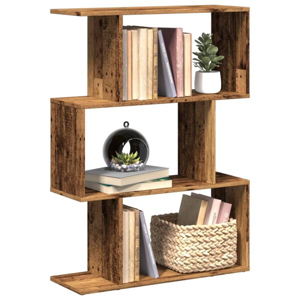 vidaXL Libreria Divisorio 3Ripiani Legno Antico 70x24x97 cm Truciolato