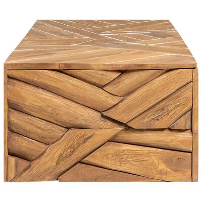 vidaXL Tavolino da Salotto Massello di Teak Stile Erosione 110x35x38cm