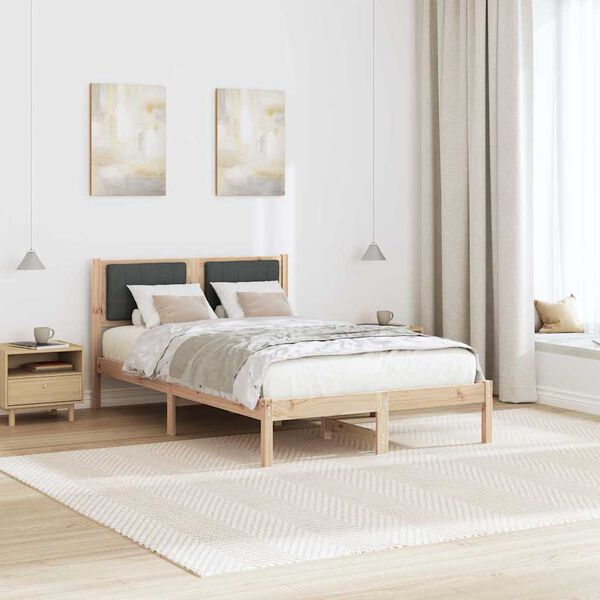 vidaXL Letto con Testiera Rivestita Grigio scuro 120 x 200 cm
