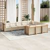 vidaXL Set Divano da Giardino 10 pz con Cuscini Beige in Polyrattan