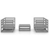 vidaXL Set Divani da Giardino 5 pz Grigio in Legno Massello di Pino