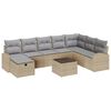 vidaXL Set Divano da Giardino 9 pz Beige polyrattan