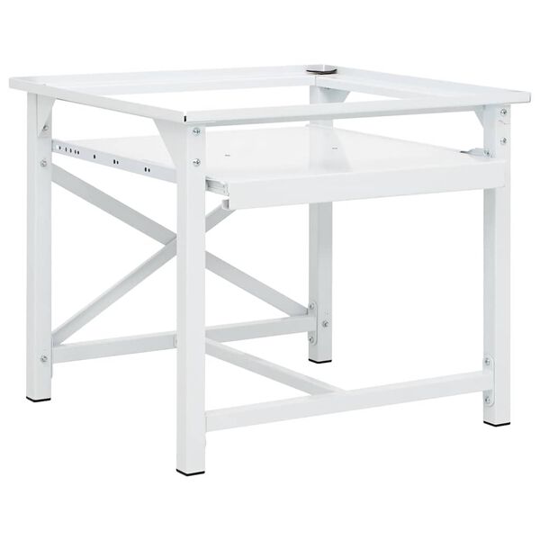 vidaXL Supporto Lavatrice e Asciugatrice con Mensola Estraibile Bianco