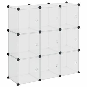 vidaXL Contenitore a Cubo con 9 Cubi e Ante Trasparente PP